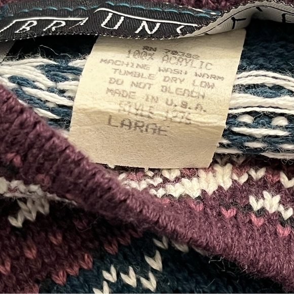 VINTAGE Braunstyle Sweater Womens Large Blue Purple Knit Crew Neck Made in USA - Picture 5 of 11